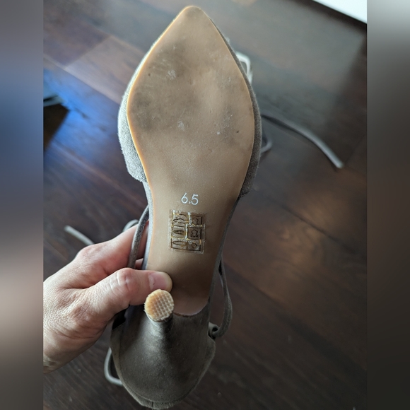 Jeffrey Campbell Free People Mocha Grey Suede Tie Up Heels - Picture 4 of 4